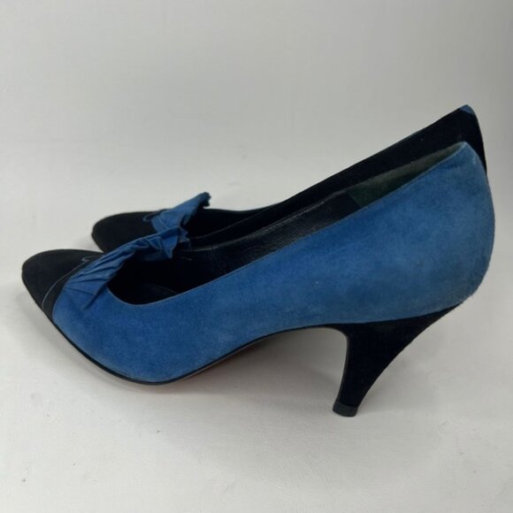 BALLY ITALY🇮🇹MADE‎ Genuine LEATHER Suede Fan Detail Pumps 885 877 01 Size 8S - Picture 8 of 16